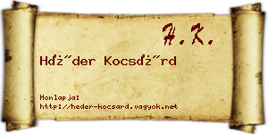 Héder Kocsárd névjegykártya